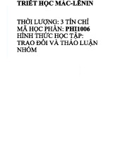 Giáo trình Triết Học Mác-Lênin (PHI) - Chương 1 và Vấn Đề Cơ Bản