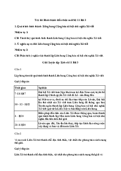 Giải Lịch sử 11 Bài 3: Sự hình thành Liên bang Cộng hòa xã hội chủ nghĩa Xô viết | Kết nối tri thức