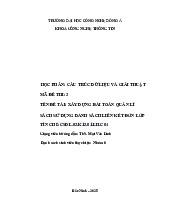 Bài Tập Lớn: Quản Lý Sách Bằng Danh Sách Liên Kết | Môn Cấu trúc dữ liệu và giải thuật - Đại học Công Nghệ Đông Á