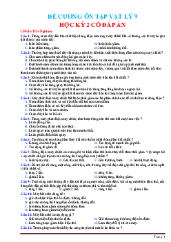 Đề cương ôn tập vật lý 9 học kỳ II