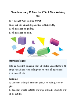 Toán lớp 3 trang 26, 27 Xếp hình Chân trời sáng tạo