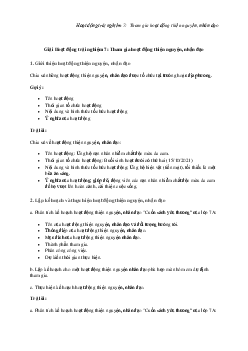 Giải Hoạt động trải nghiệm 7: Tham gia hoạt động thiện nguyện, nhân đạo | Cánh diều