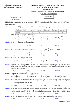 Đề thi giữa kì 2 Toán 11 năm 2023 – 2024 trường THPT Kim Sơn A – Ninh Bình