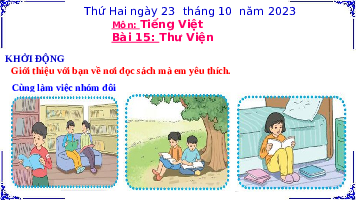 Giáo án điện tử Tiếng Việt 3 Tập 1 Bài 15 Kết nối tri thức: Thư viện - Viết