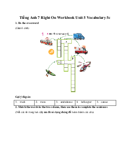 Tiếng Anh 7 Right On Workbook Unit 5 Vocabulary 5c