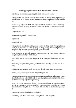 Phương pháp làm bài thi trắc nghiệm môn Lịch sử