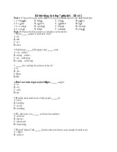 Đề thi tiếng Anh lớp 7 giữa kì 1 - Đề số 2 (Có đáp án)