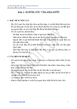 Bài giảng nguồn gốc của nhà nước