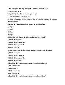 Trắc nghiệm tâm lí du khách (mẫu) | Trường Đại Học Thủ Đô Hà Nội