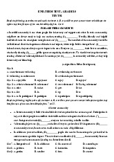 ĐỀ THI CUỐI KỲ 1 - TEST 1 - LỚP 10: Câu hỏi và Bài tập về Cộng đồng