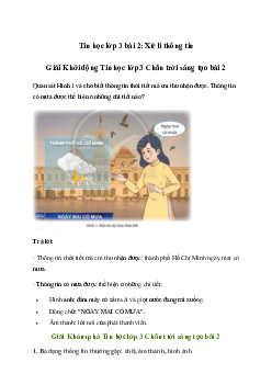 Giải Tin học lớp 3 Bài 2: Xử lí thông tin | Chân trời sáng tạo
