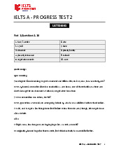 IELTS A - Progress Test 2 Answer Key (GK2-FAIE-LRW)