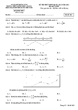 Đề thi thử THPT Quốc gia 2023 môn Toán liên trường THPT – Quảng Nam