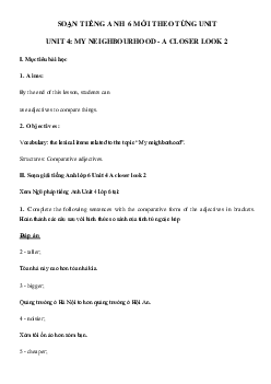 Tiếng Anh lớp 6 Unit 4 A closer look 2