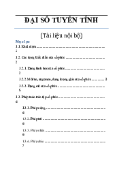 Bài giảng môn Đại số tuyến tính bao gồm phần lý thuyết và bài tập