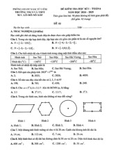 Đề cuối học kì 1 Toán 6 năm 2024 – 2025 trường M.V. Lômônôxốp – Hà Nội