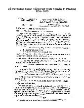 Đề thi tuyển sinh vào lớp 6 môn Tiếng Việt Trường THCS Nguyễn Tri Phương năm học 2024 - 2025