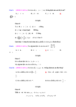 Bài tập trắc nghiệm hàm số bậc nhất và hàm số bậc hai có lời giải chi tiết