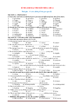 Đề thi HSG Tiếng Anh 12 cấp tỉnh (có đáp án)