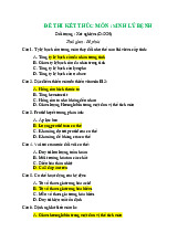Đề Thi Kết Thúc Môn Sinh Lý Bệnh (Có đáp án) | Đại học Y Tế Công Cộng