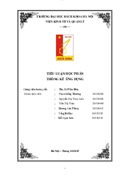 Tiểu luận học phần Thống kê ứng dụng | Trường Đại học Bách khoa Hà Nội