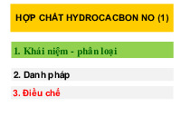 Hợp chất hydrocacbon no | Bài giảng môn Hóa hữu cơ | Đại học Bách khoa hà nội