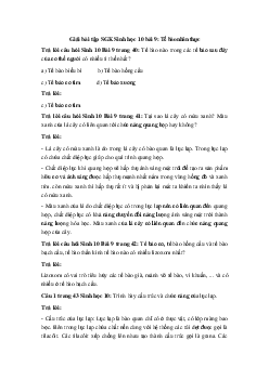 Giải bài tập SGK Sinh học 10 bài 9: Tế bào nhân thực (tiếp theo)