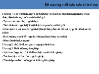 Đề cương viết báo cáo môn Nhập ngành công nghệ kỹ thuật điện, điện tử | Trường Đại Học Điện Lực