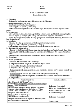 Unit 6: U6L1A | Giáo án Tiếng Anh 2 sách i-Learn Smart Start (Cả năm)