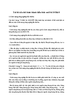 Lịch sử 10 Bài 8: Các cuộc cách mạng công nghiệp thời kì hiện đại - Kết Nối Tri Thức