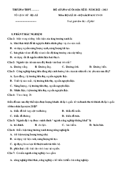 Đề cương ôn tập học kì 2 môn Địa lý lớp 10 năm 2022 - 2023 (Sách mới) | đề 3 Kết Nối Tri Thức