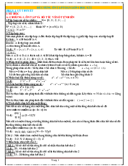 Đề cương ôn tập Toán 6 học kỳ I năm 2020-2021
