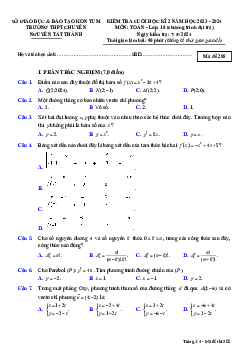 Đề thi cuối kì 2 Toán 10 năm 2023 – 2024 trường chuyên Nguyễn Tất Thành – Kon Tum