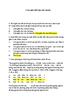 Câu hỏi triết học đã check | Trường Đại học Giao thông Vận tải