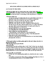 Đề cương môn Lý Luận Nhà nước và pháp luật | Trường Đại học Luật, Đại học Quốc gia Hà Nội