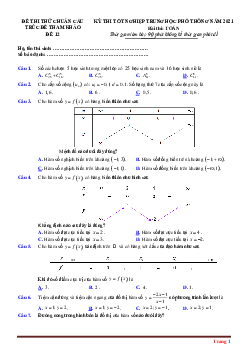 Đề Ôn Thi TN THPT Môn Toán 2021 Chuẩn Cấu Trúc Đề Minh Họa Có Lời Giải Chi Tiết Và Đáp Án (Đề 13)