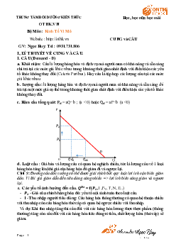 Bài giảng lý thuyết Cung và Cầu môn Kinh tế vĩ mô