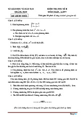 Đề Thi Học Kỳ 2 Toán 9 Quảng Nam 2025-20268 Có Đáp Án