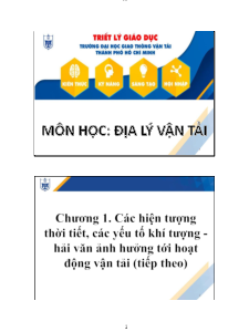 Tài liệu địa lý vận tải Chương 1 phần 2 | Trường Đại học Giao thông Vận Tải