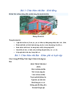 Giải SGK môn Tiếng Việt lớp 2 -  Bài 3: Cháu thăm nhà Bác | Chân trời sáng tạo