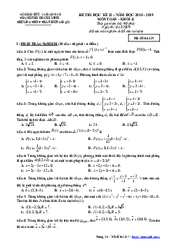 Đề thi HK2 Toán 12 năm 2018 – 2019 trường THPT Trần Hưng Đạo – TP HCM