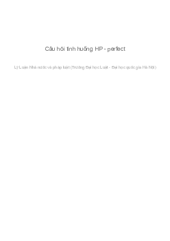 Câu hỏi tình huống Lý luận nhà nước và pháp luật