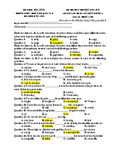 Đề thi thử THPT 2020 Tiếng Anh Đề chuẩn minh họa số 1 - Tài liệu TA THPT