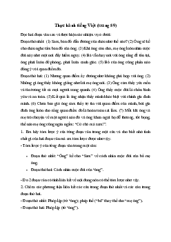 Soạn bài Thực hành tiếng Việt trang 59 - Kết nối tri thức Văn 7