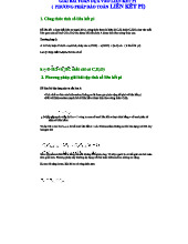 Phương pháp bảo toàn liên kết pi trong bài toán hiđrocacbon