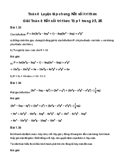 Giải Toán 8 Luyện tập chung trang 25 | Kết nối tri thức