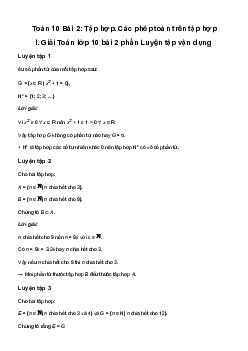 Giải Toán 10 Bài 2: Tập hợp. Các phép toán trên tập hợp | Cánh diều