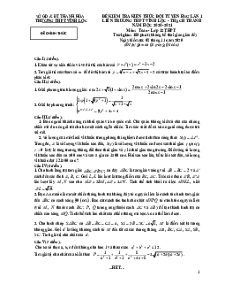 Đề kiểm tra đội tuyển HSG lần 1 Toán 12 năm 2020 – 2021 trường THPT Vĩnh Lộc – Thanh Hóa