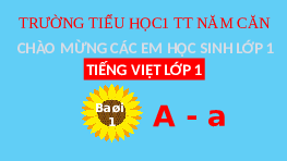 Giáo án điện tử Tiếng việt 1 bài 1 Chân trời sáng tạo: Học vần: A, a