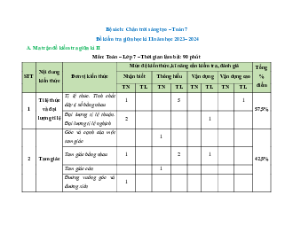 Đề thi giữa kì 2 Toán 7 - Đề 1 | Chân trời sáng tạo năm 2024